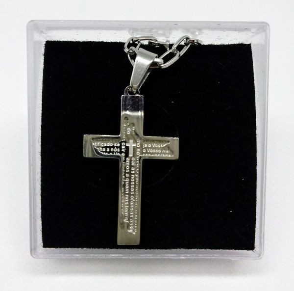 Crucifixo Inox com corrente cod: CAL3P