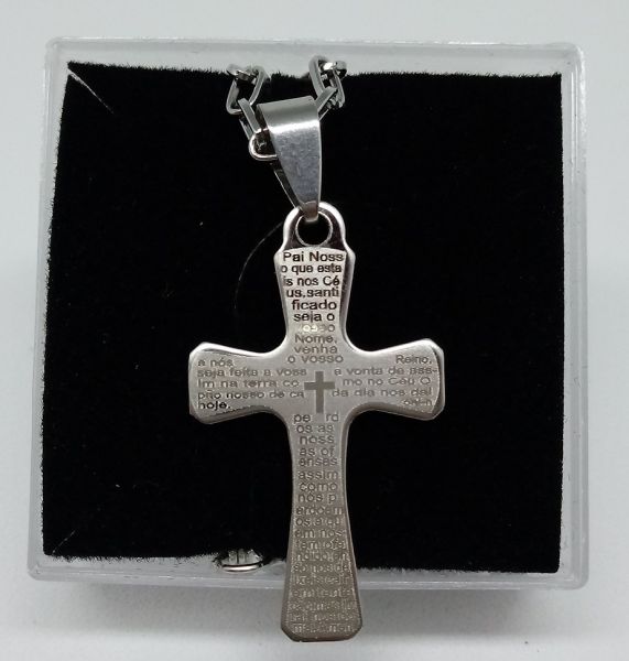 Crucifixo Inox com corrente cod: CAL5