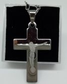 Crucifixo Inox com corrente cod: CAL6