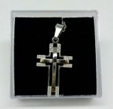 Crucifixo Inox com corrente cod: CAL1P