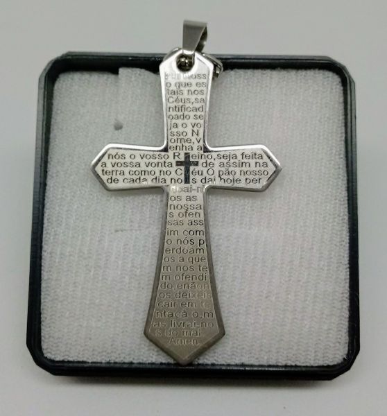 Crucifixo Inox com corrente cod: CAL12