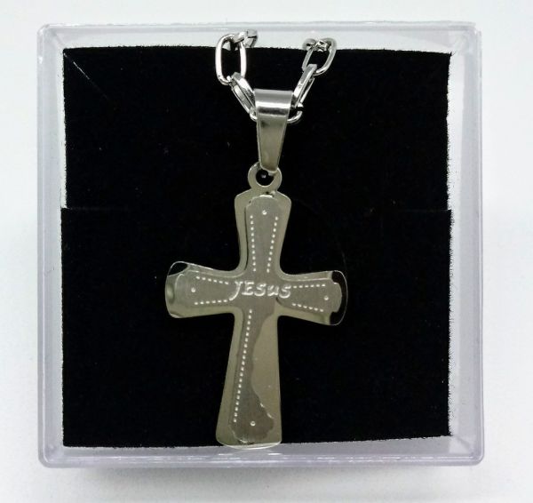 Crucifixo Inox com corrente cod: CAL5P