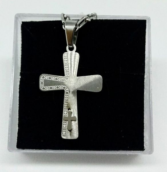 Crucifixo Inox com corrente cod: CAL2P
