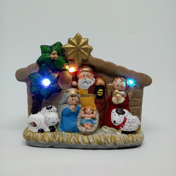 PRESEPIO CERAMICA 15CM C/ LED INFANTIL COD. DD21248D